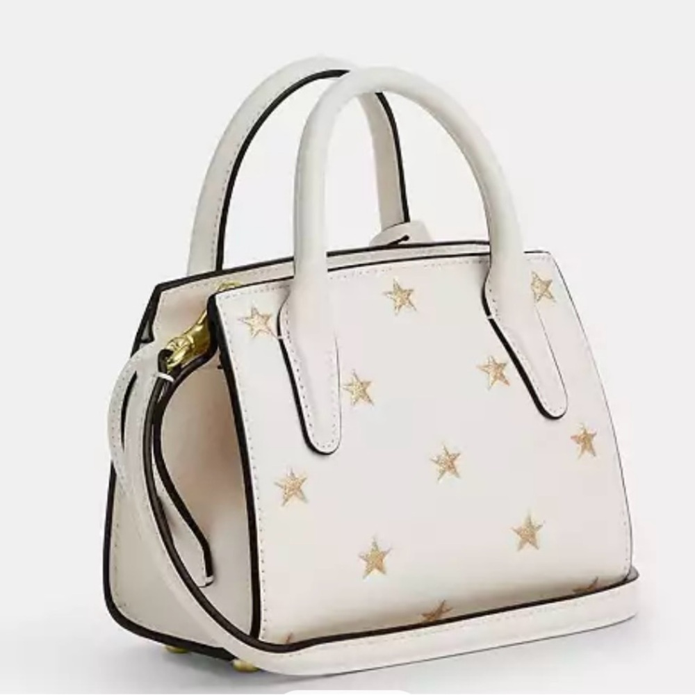 Coach White Mini Satchel with Gold Star Accents - Picture 3 of 8